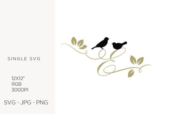 Birds on a Branch & Golden E Art