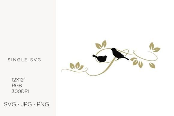 Elevating Brand Identity with Birds on a Branch, Golden Letter S Vector Art