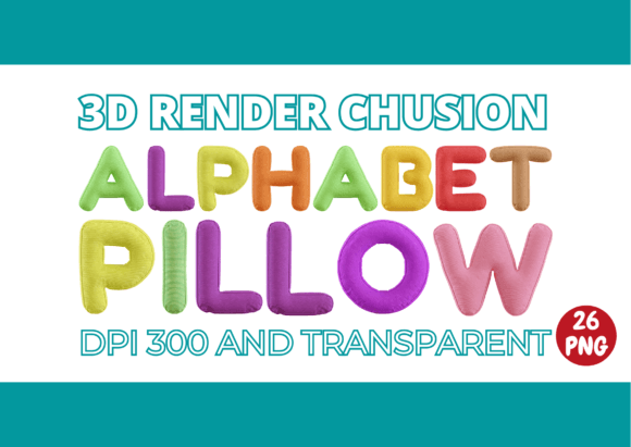 Elevating Digital Design with 3D Render Cushion Alphabet Pillow Assets