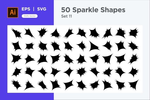Elevating Visual Design with Abstract Sparkle Shape Symbols