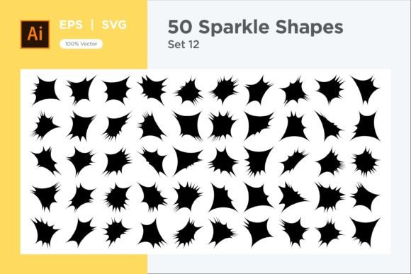 Sparkle Shape Symbol Sign V1-50-12: Elevating Digital Design with Contemporary Vector Graphics