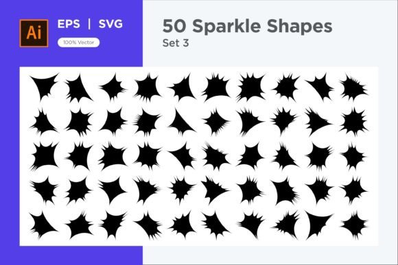 Sparkle Shape Symbol Sign V1: 50 Vector Assets