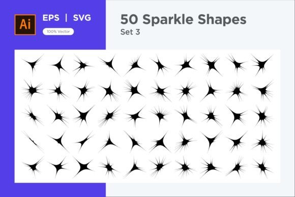 Sparkle Shape Symbol Sign V2-50 -3 Guide