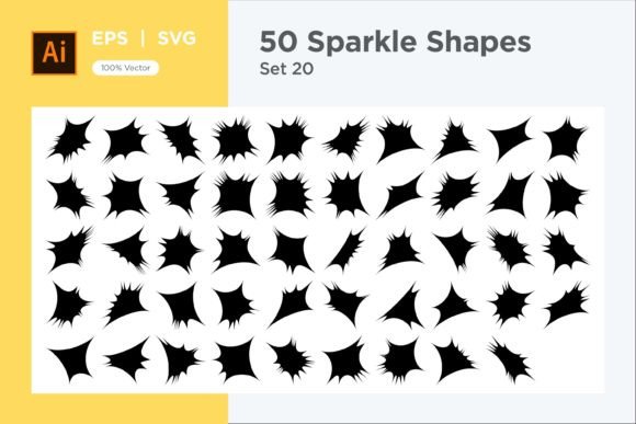 Strategic Visual Communication with Sparkle Shape Symbol Sign V1-50-20